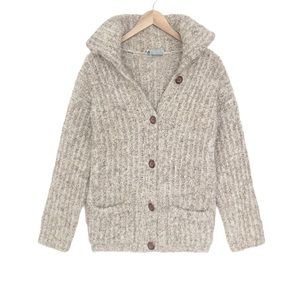 Cozy Cream/Brown Wool Knit Sweater